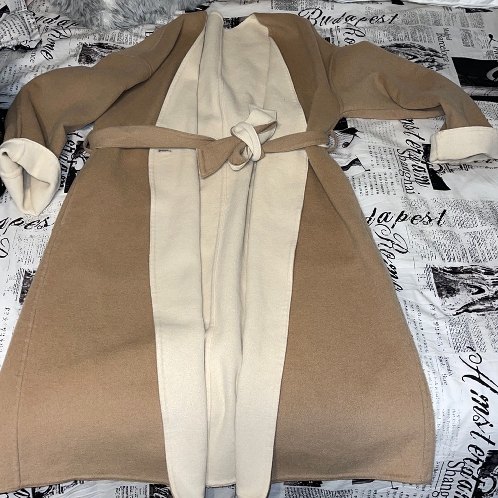 Uniqlo two-tone wrap coat